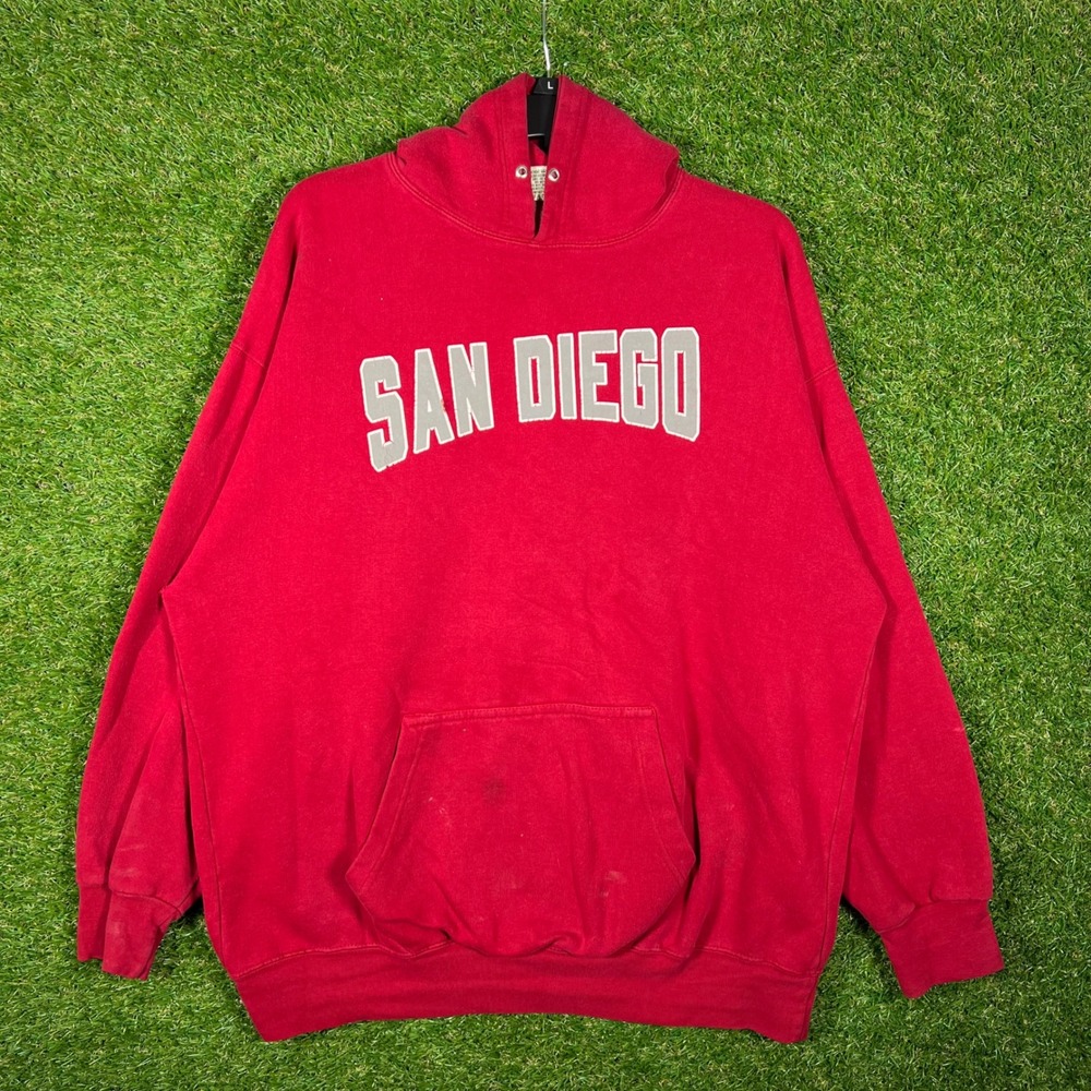 Authentic Life Apparel San Diego Hoodie Red Graphic Pullover XL